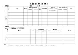 培训学校教师周工作计划表格