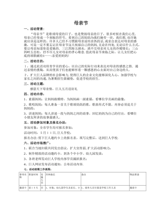 培训学校母亲节感恩活动方案