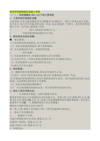 培训学校营销团队组建与考核