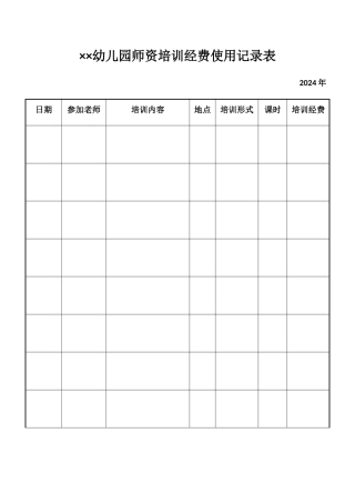 培训经费使用记录表
