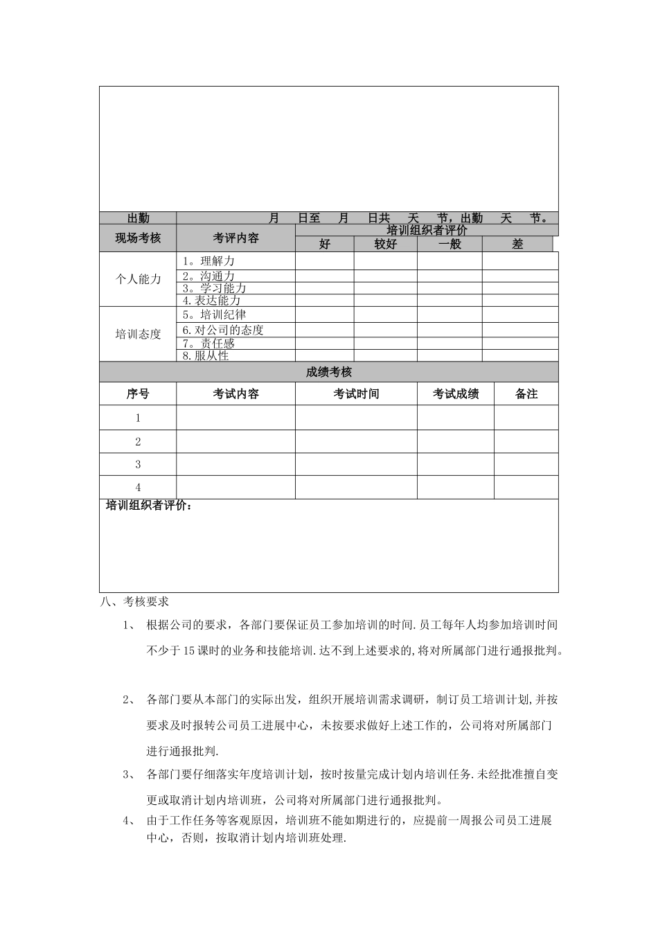 培训考核和奖惩制度_第2页