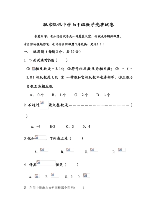 2025年初一数学竞赛