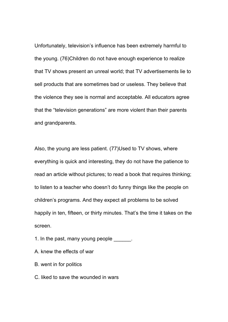 2025年北京成人学位英语考试卷含答案_第2页