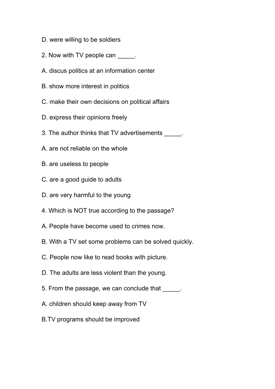 2025年北京成人学位英语考试卷含答案_第3页