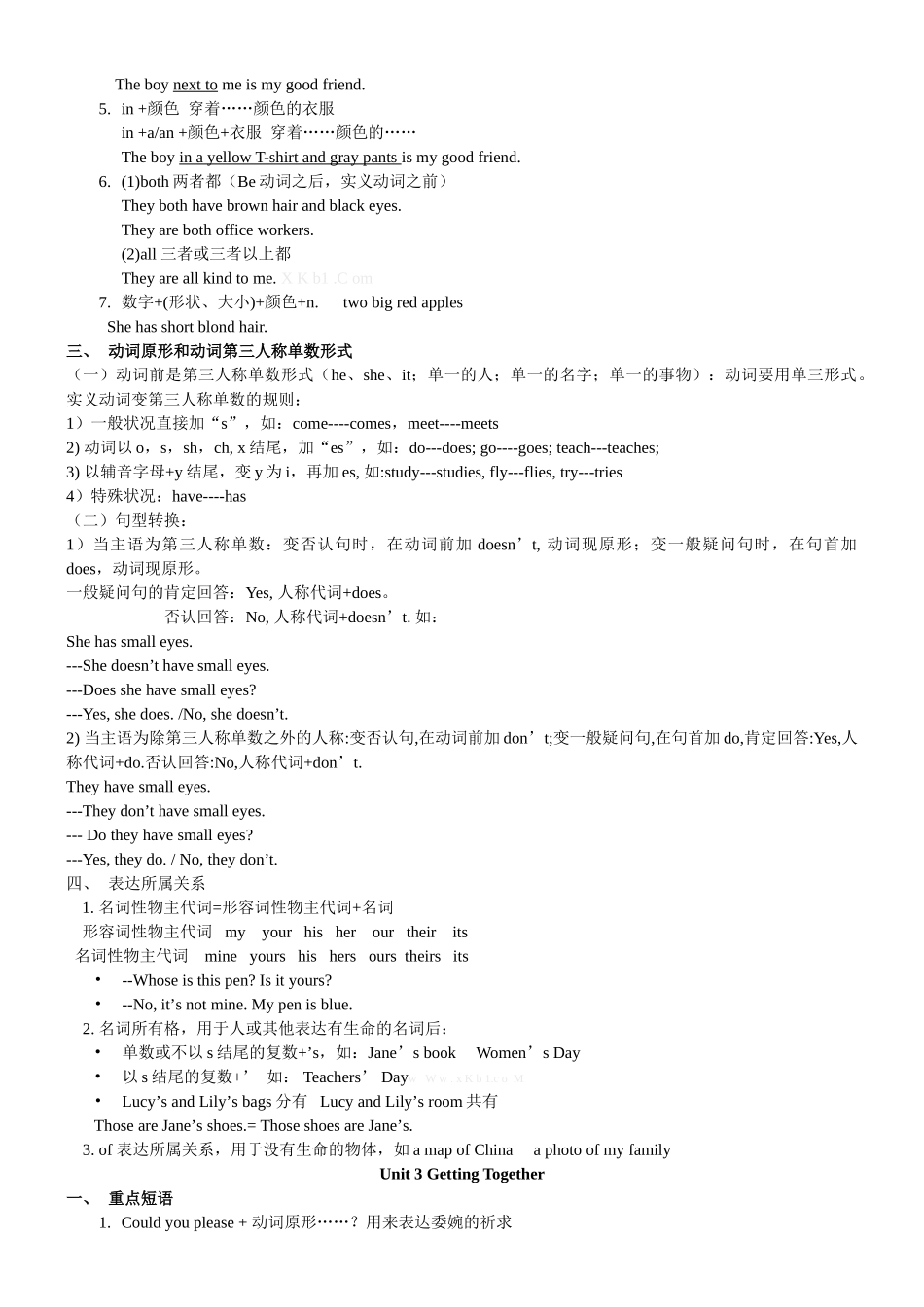 2025年新版仁爱英语七年级上册知识点归纳_第3页