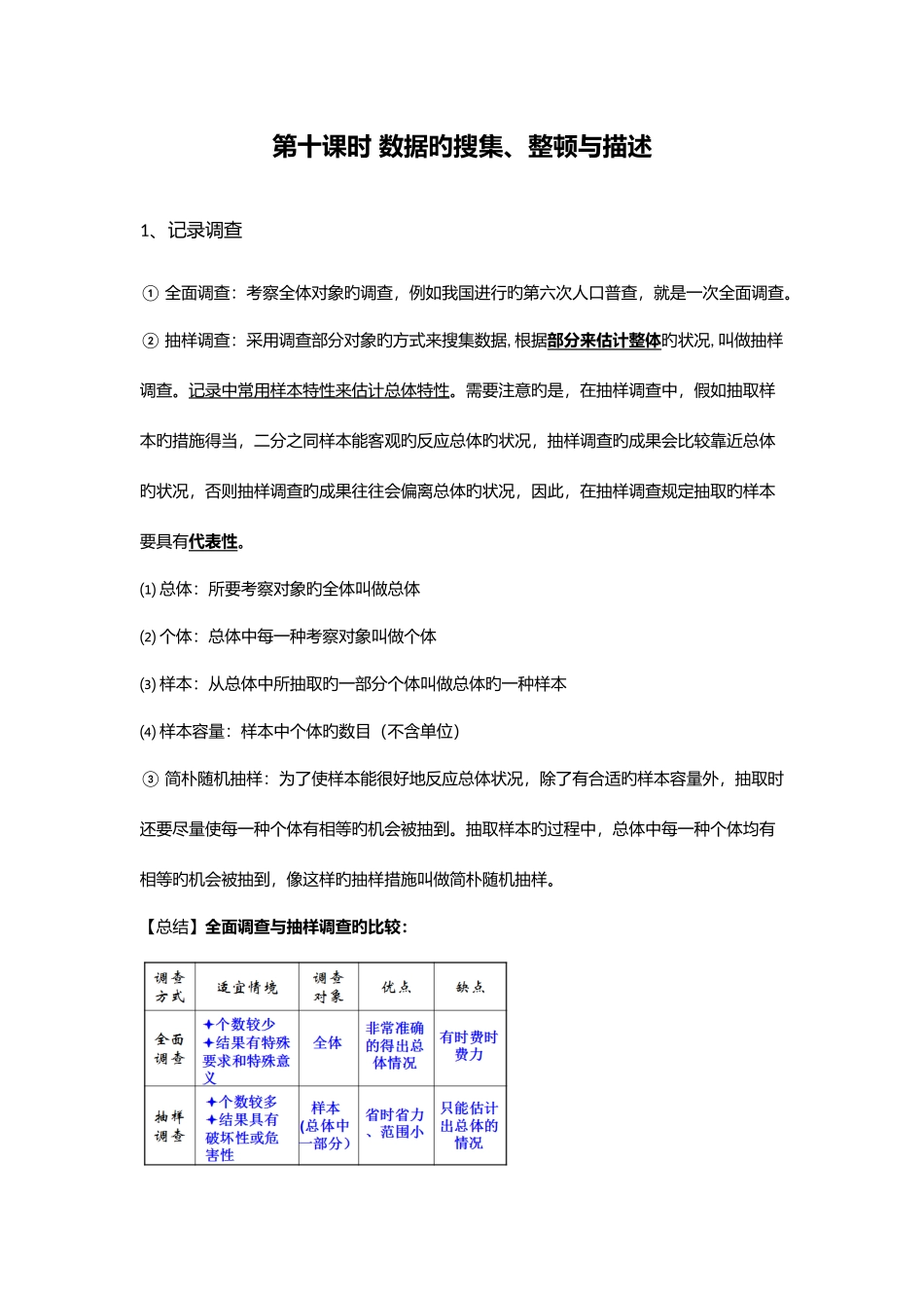 2025年初中数学数据的收集整理与描述知识点_第1页