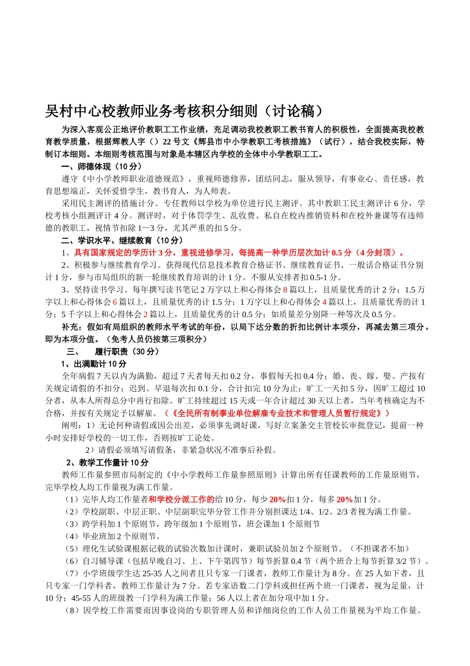 2025年教师考核积分细则_第1页