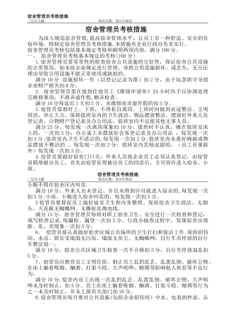 2025年宿舍管理员考核办法