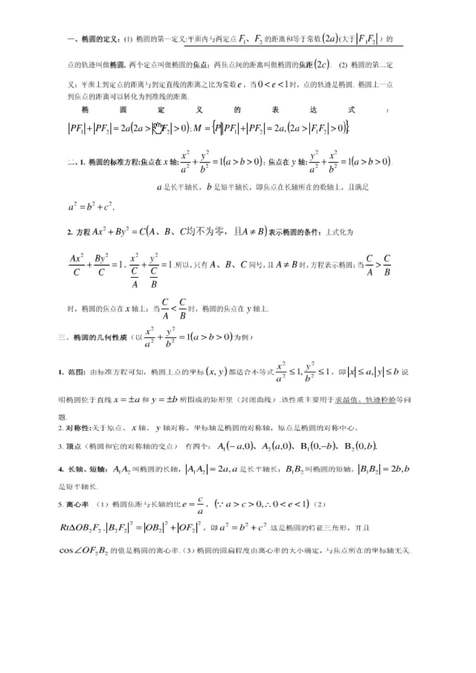2025年椭圆知识点详细总结_第1页