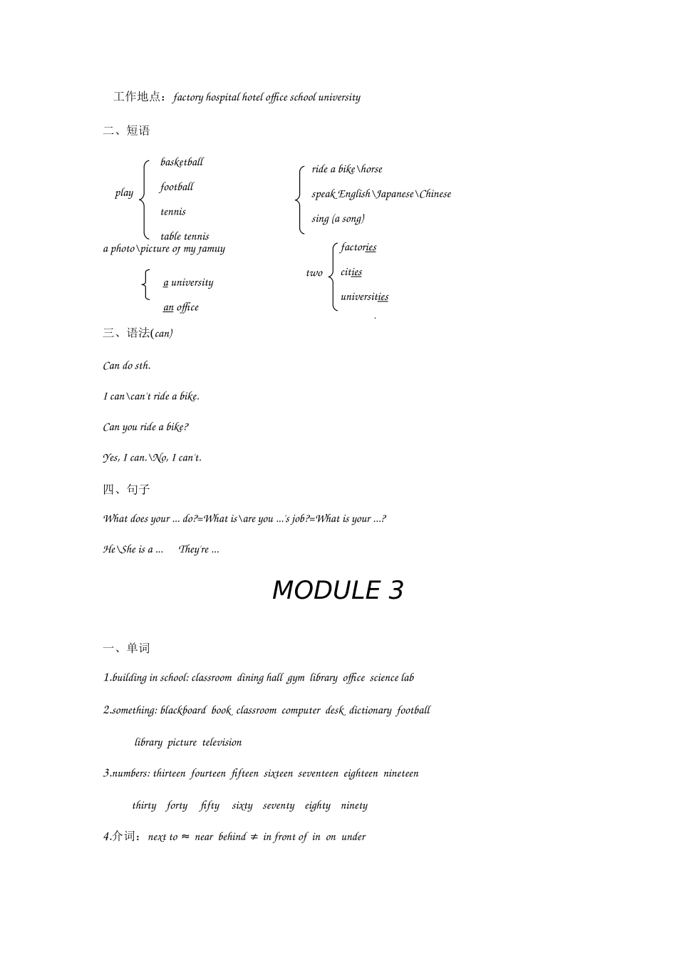 2025年外研版初一英语上册知识点归纳_第2页
