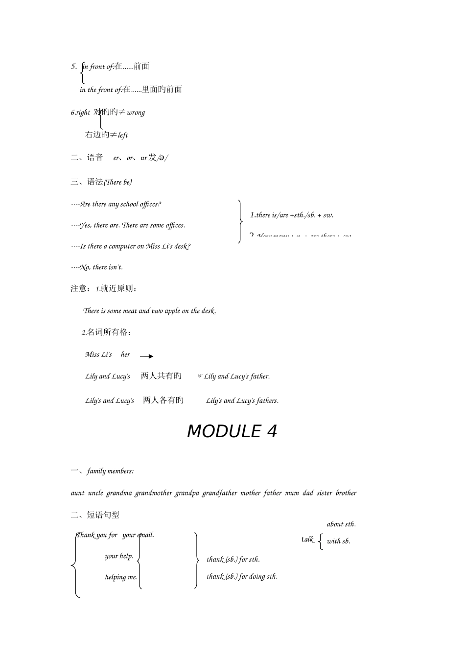 2025年外研版初一英语上册知识点归纳_第3页