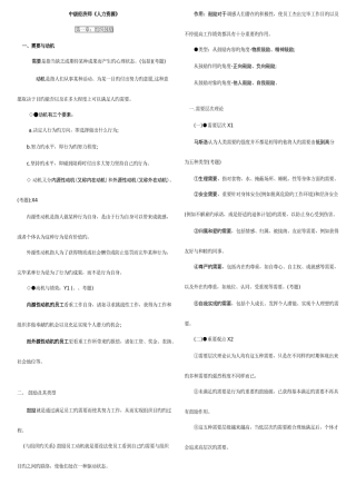 2025年中级经济师人力资源复习要点