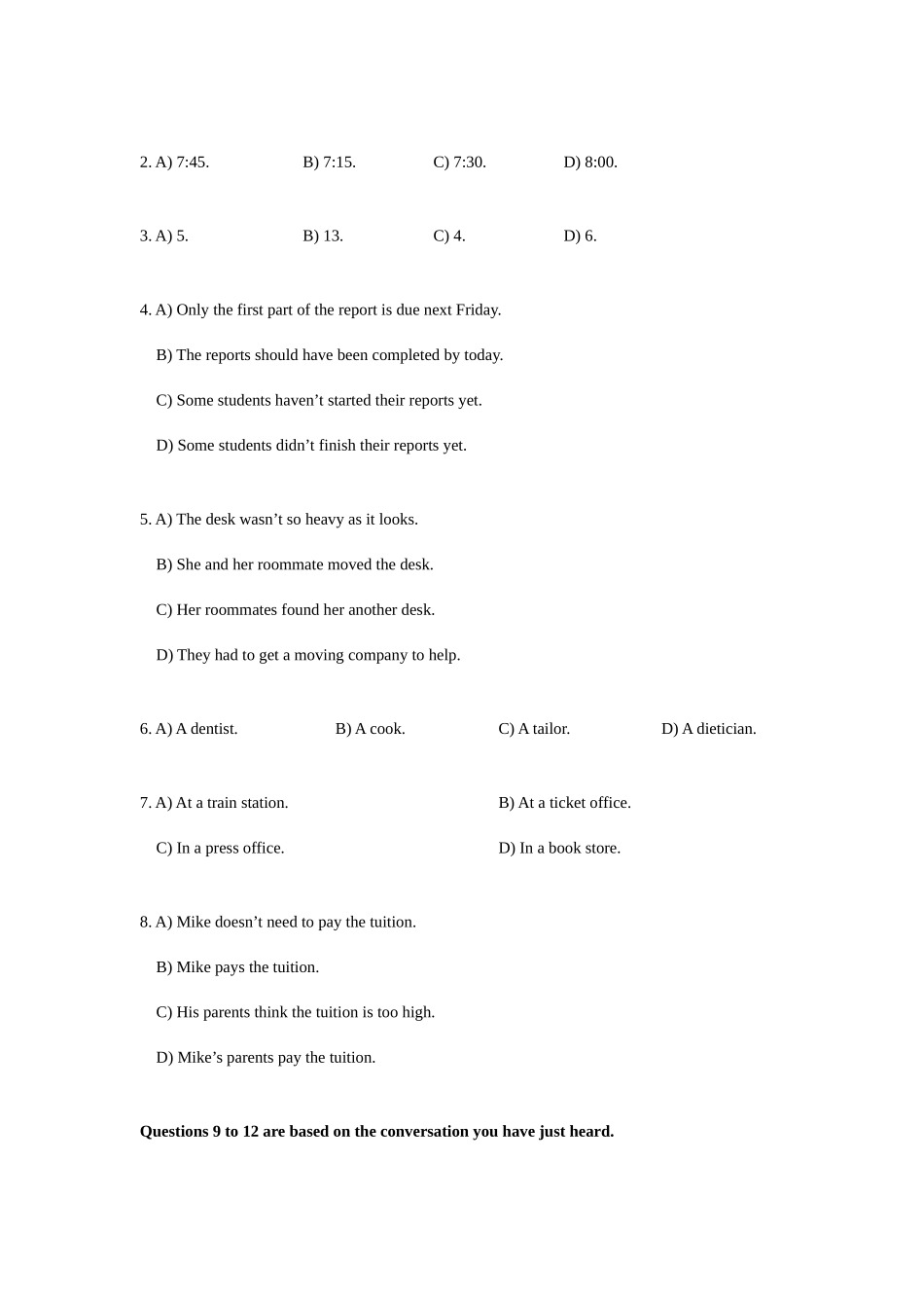 2025年大学英语四级新题型样卷_第2页
