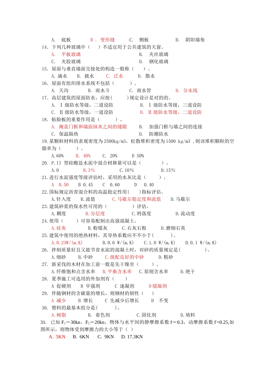 2025年建筑工程专业初级专业基础知识试题_第2页