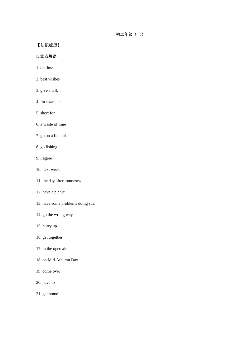 2025年初二英语全程知识点总结及练习学习_第1页