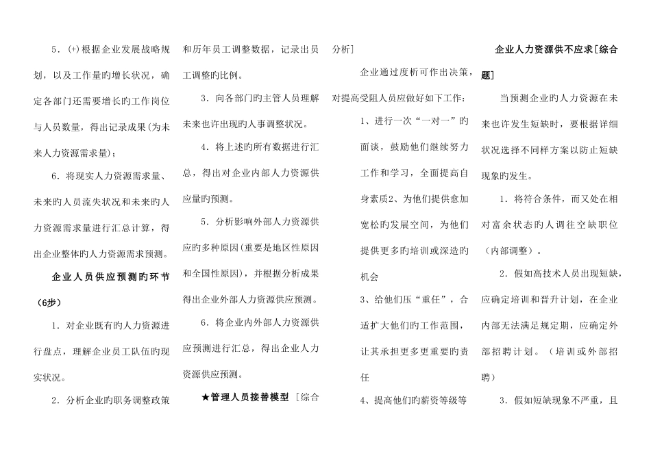 2025年人力资源管理师二级简答题重点_第2页