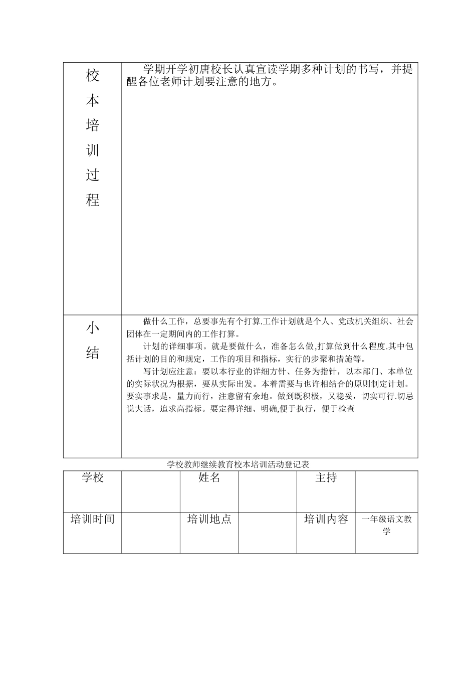 2025年学校教师继续教育校本培训活动记录表_第3页