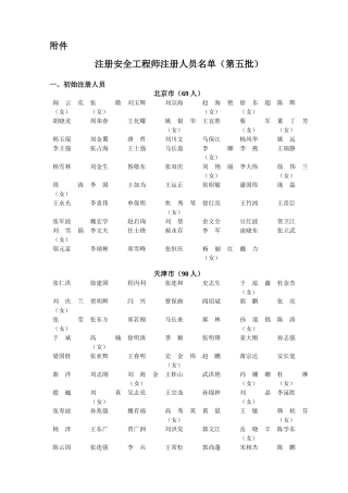 2025年全国注册安全工程师第五批注册名单