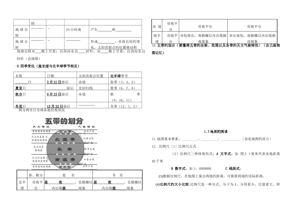 2025年初一地理上册知识点填空题_第2页