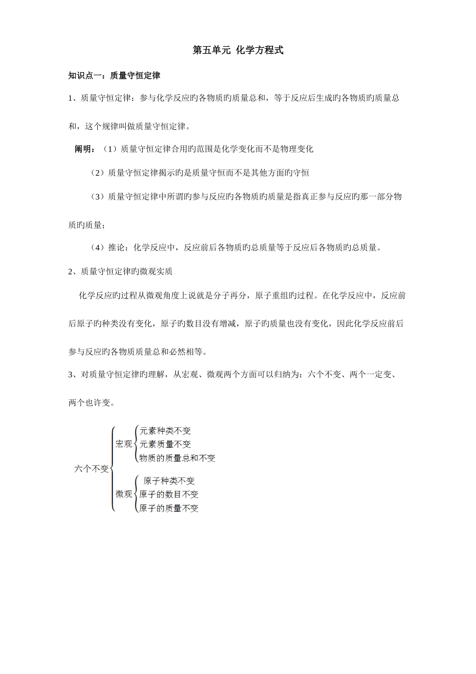 2025年初三化学人教版第五单元化学方程式知识点和习题_第1页