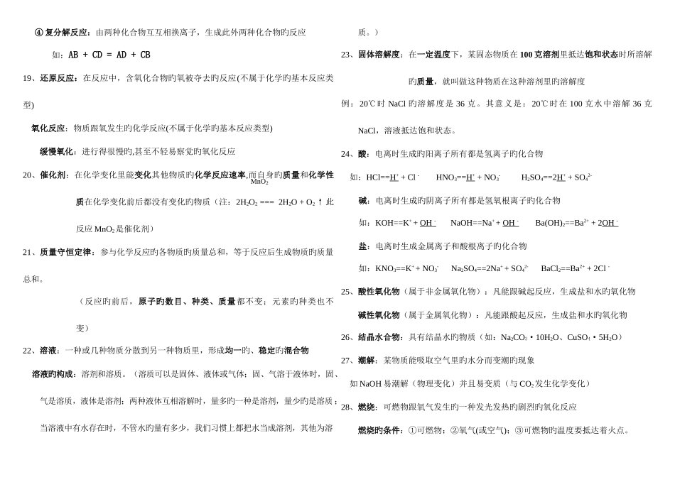 2025年初中化学总复习必背资料_第2页