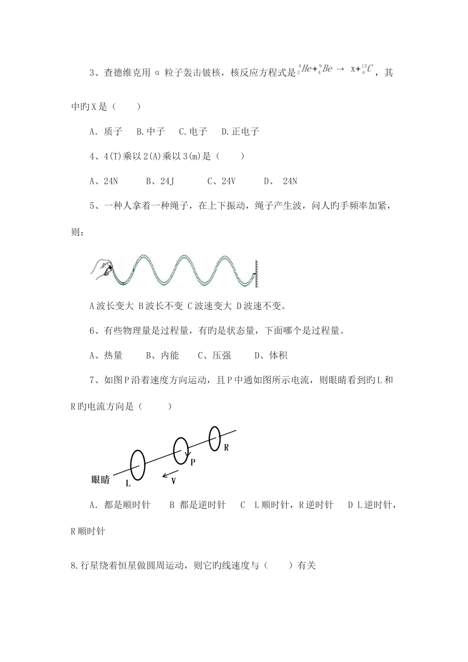 2025年上海市高中学业水平等级考试物理试题_第2页