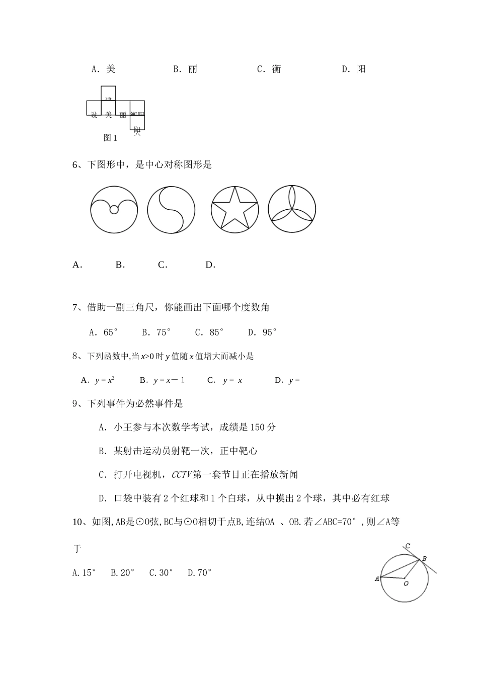 2025年初中学业水平考试模拟试卷_第2页