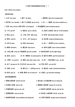 2025年人教版英语八年级下册所有短语归纳