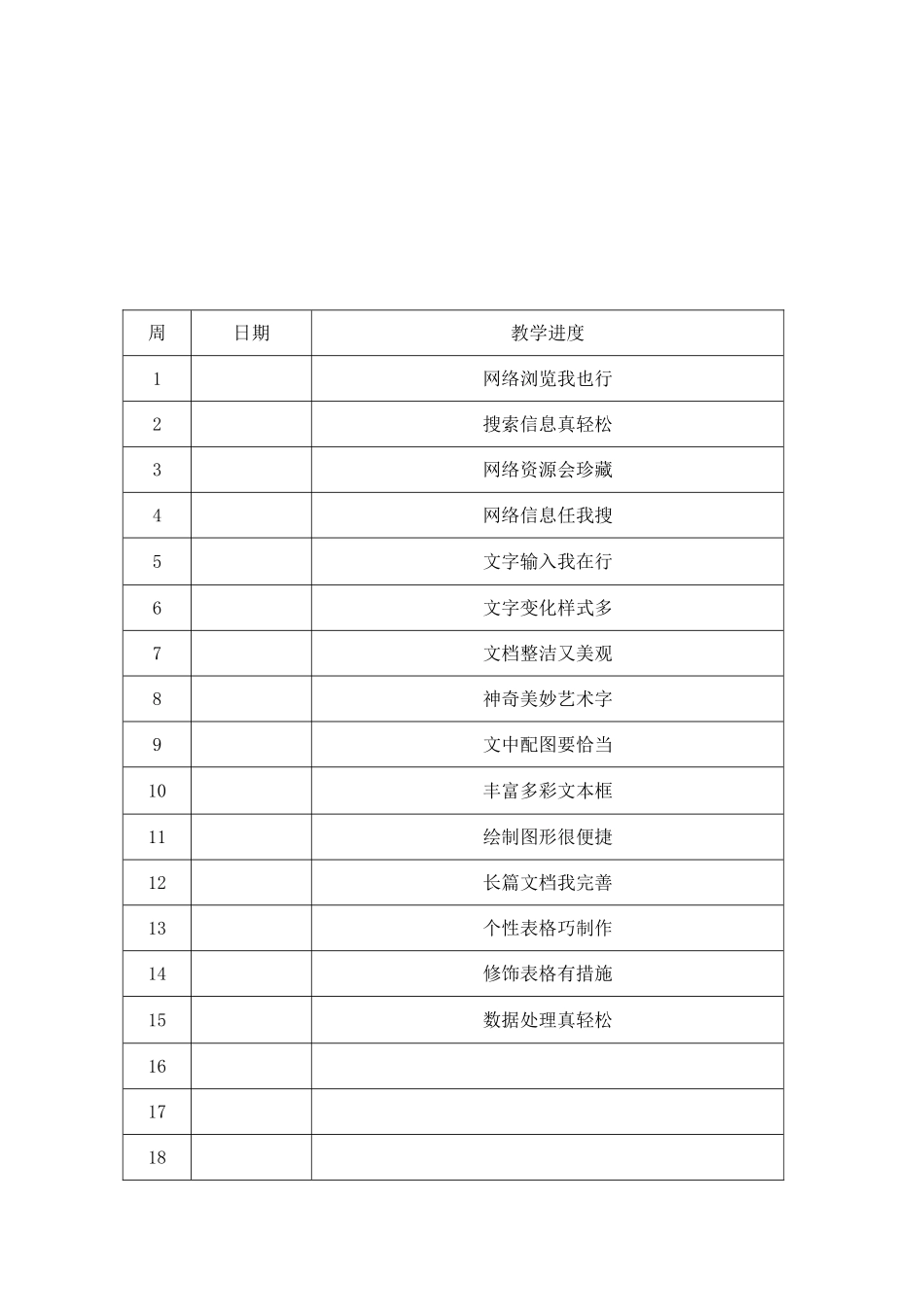 2025年人民教育出版社内蒙古教育出版社小学四年级信息技术下册教案全册_第2页