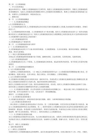 2025年人力资源管理考试大纲