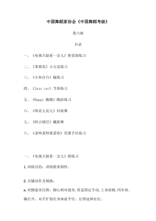 2025年中国舞蹈家协会考级教材教案第六级