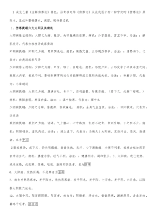 2025年伤寒知识点总结