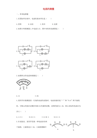 2025年九年级物理全册15.4电流的测量练习含解析新版新人教版