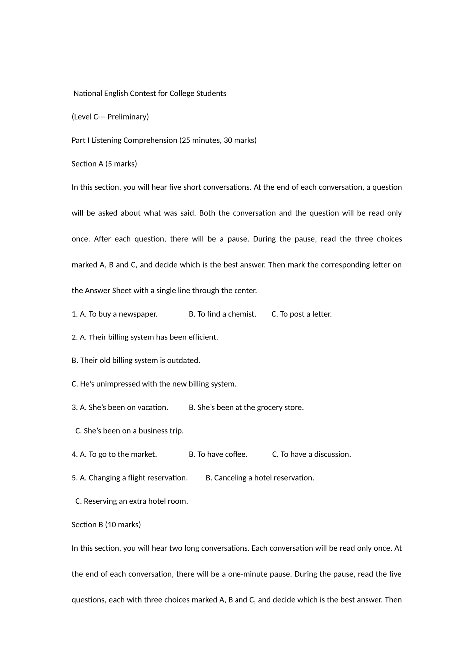 2025年全国大学生英语竞赛C类试题及答案_第1页