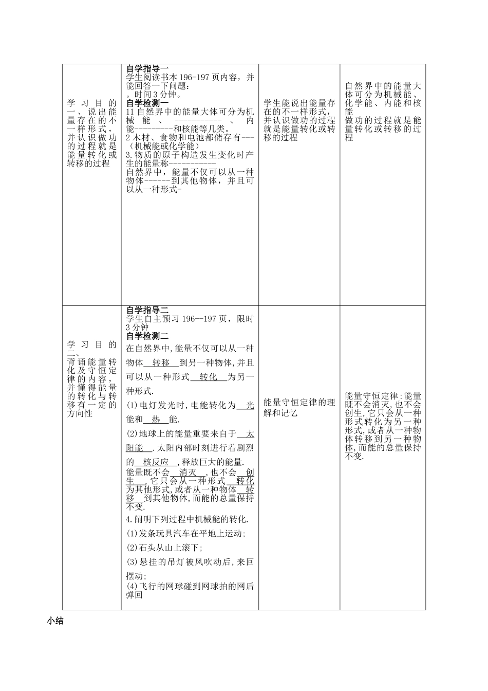2025年九年级物理全册20.1能量守恒定律教案沪科版_第2页