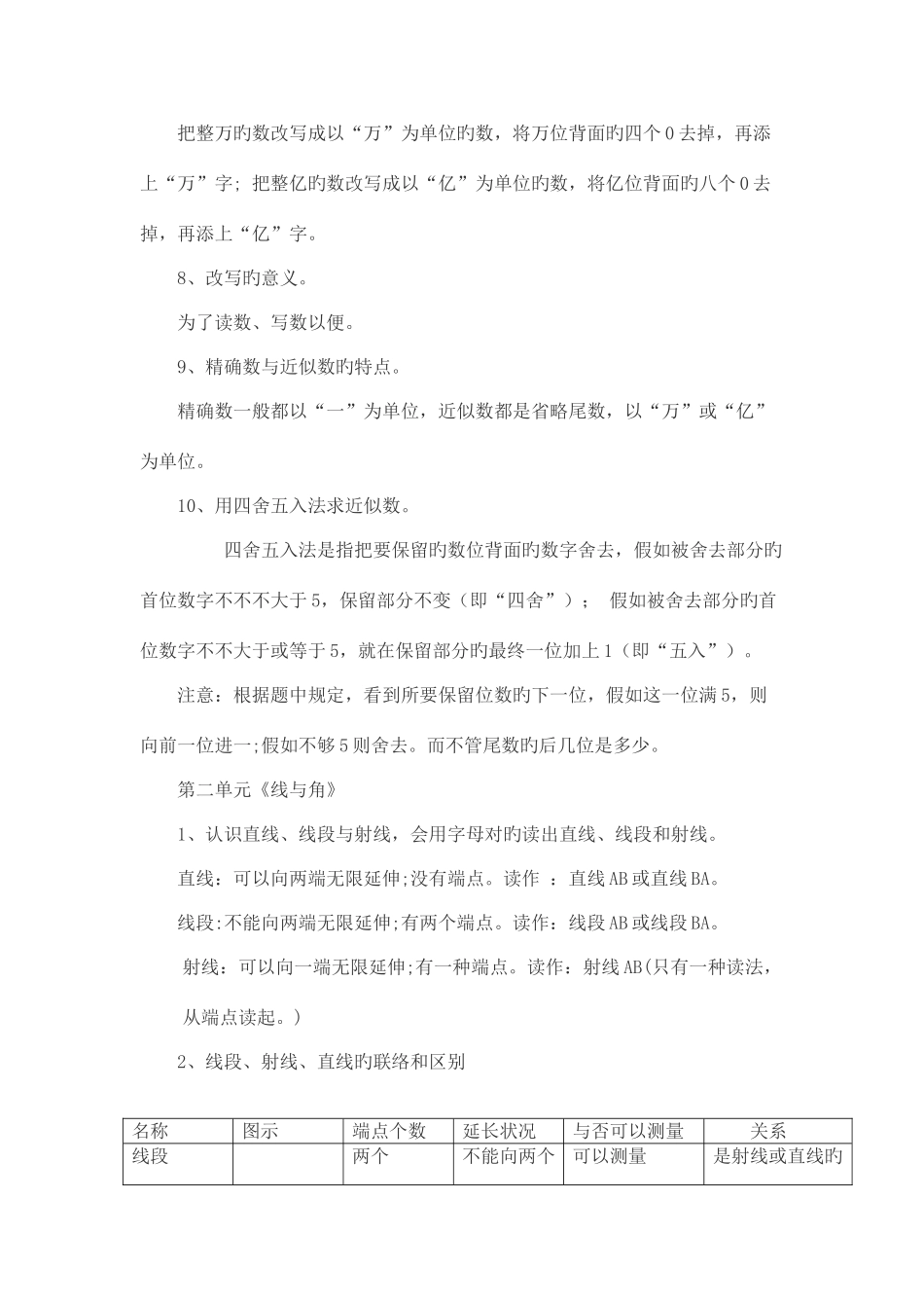 2025年修订版新北师大四年级上册数学知识点总结_第2页