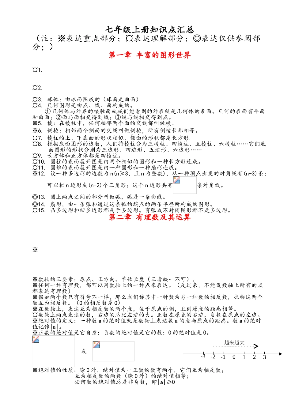 2025年北师大版初中数学各册章节知识点总结超强总结_第3页