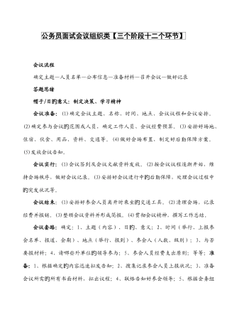 2025年公务员考试会议组织类