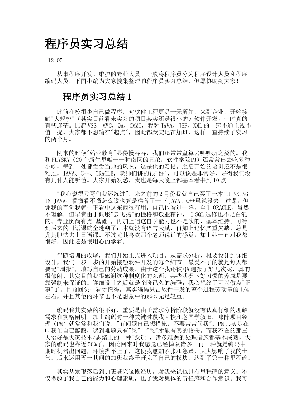 2025年程序员实习总结_第1页