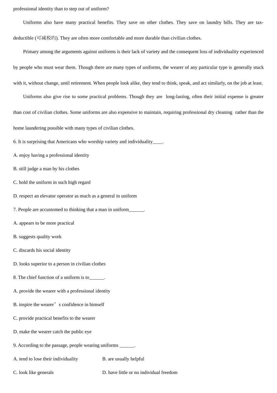 2025年全国7月高等教育自学考试英语阅读一试题_第3页