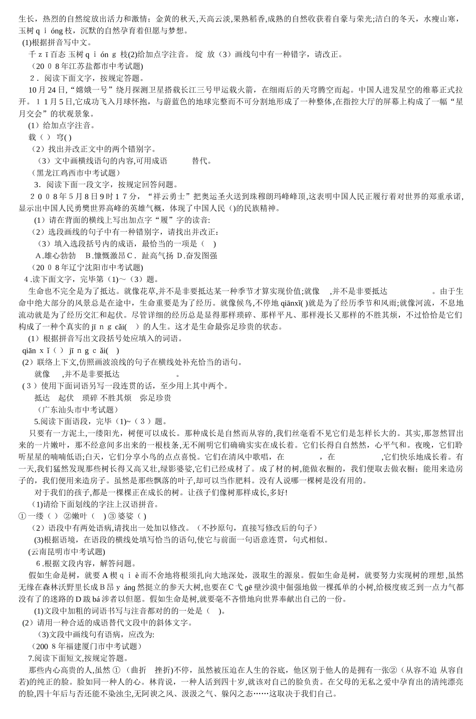 2025年中考语文考点全接触语段综合考查篇_第2页