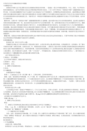 2025年中考语文考点全接触语段综合考查篇