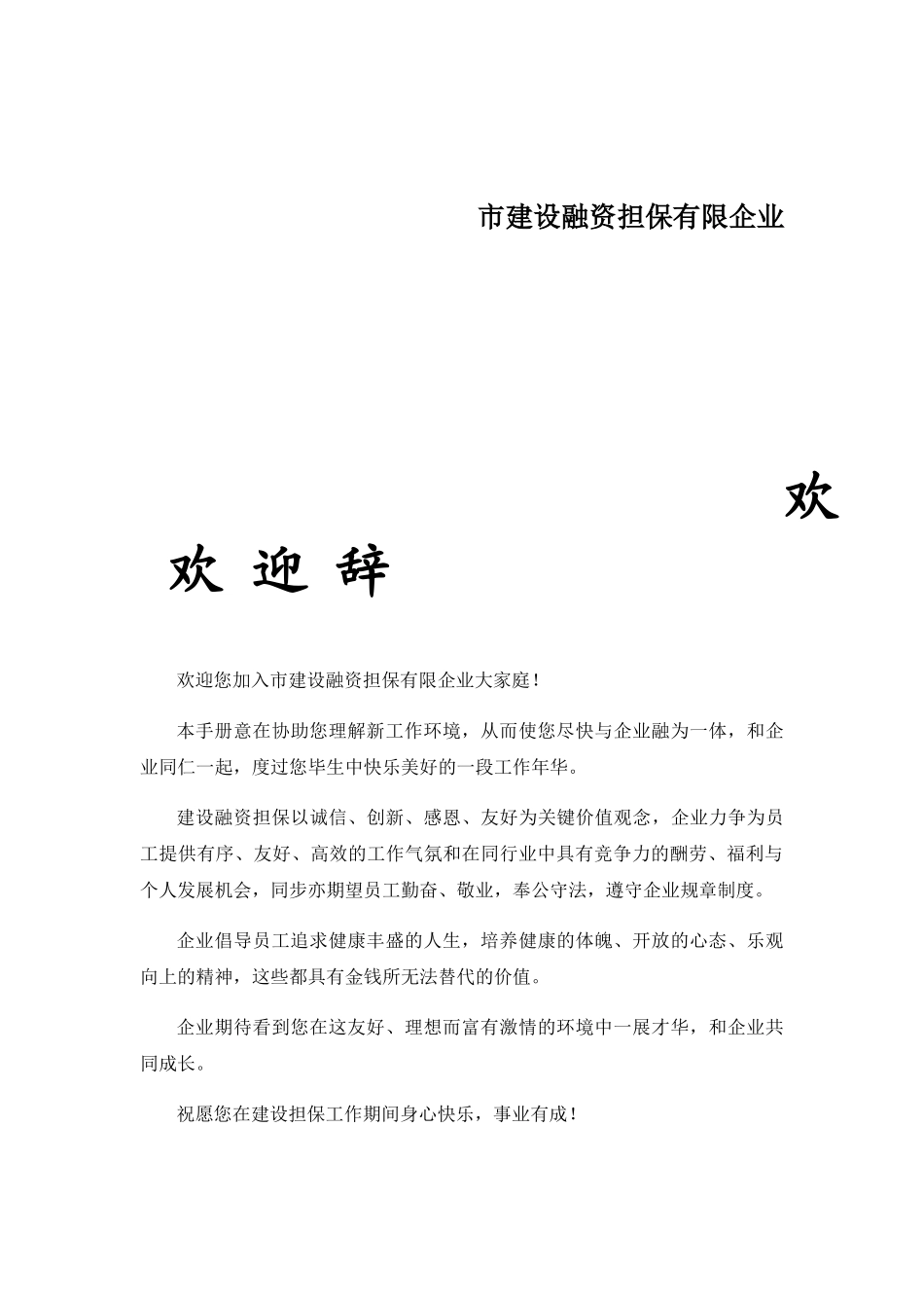 2025年融资担保有限公司员工手册全套_第2页