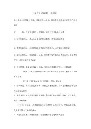 2025年会计手工记账流程全套账