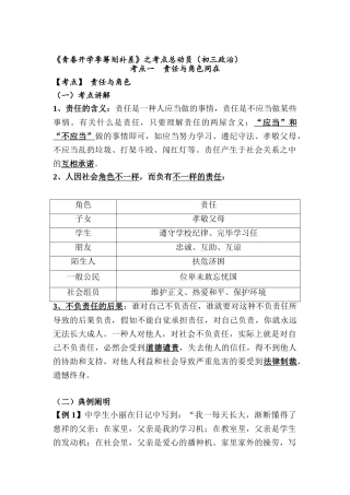 2025年九年级政治下册考点总动员复习题