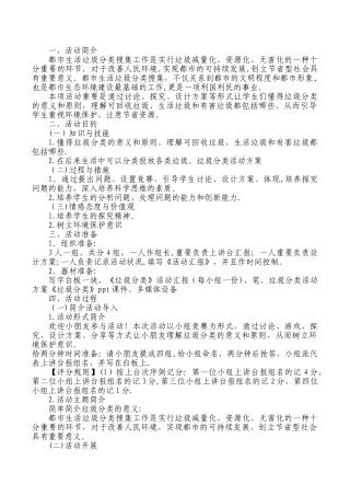 2025年垃圾分类知识竞赛方案