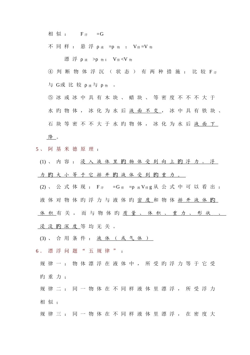 2025年初二浮力知识点总结及练习题_第2页