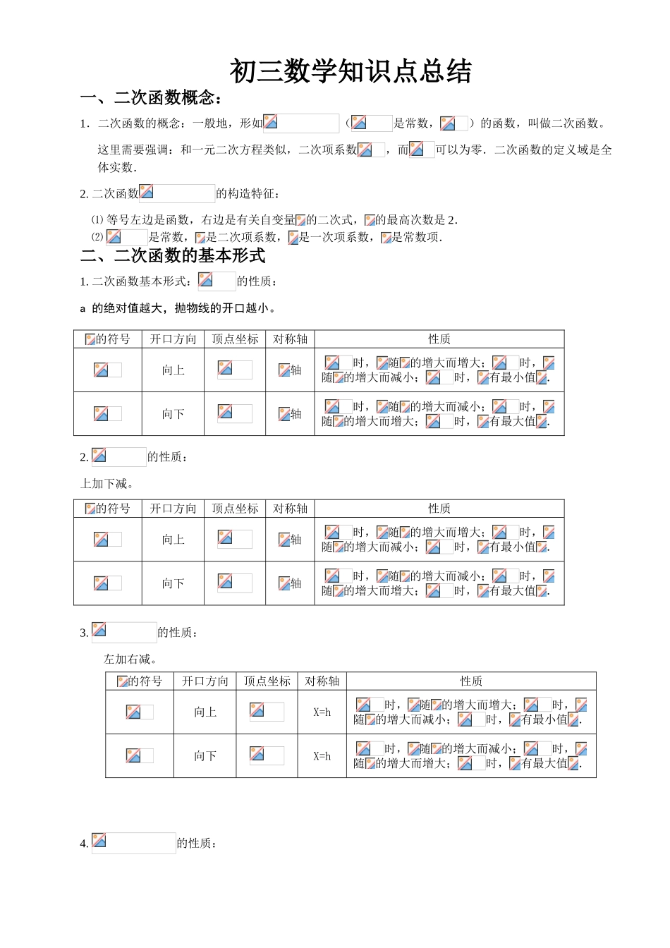 2025年沪科版初三数学知识点总结_第1页