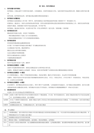 2025年软件评测复习知识点