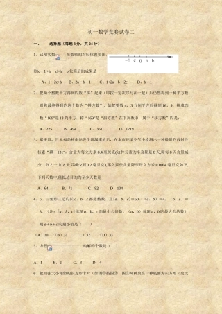 2025年初一数学竞赛试卷二